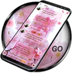 sms theme love cherry - pink android application logo